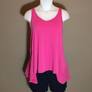 BP Pink Ruffled Hem Tank Top Sz S